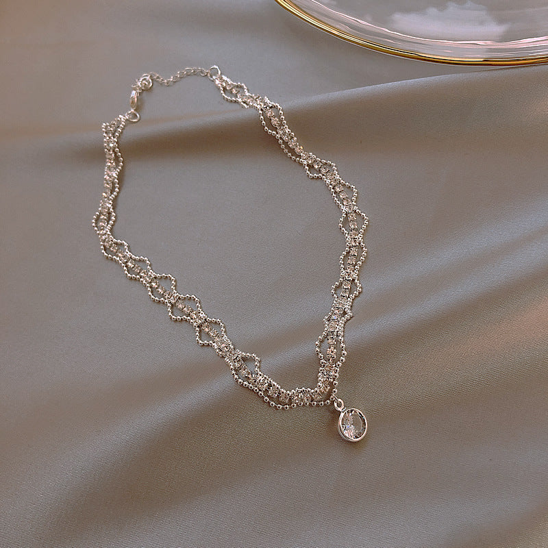 Fashion Statement Rhinestone Clavicle Chain Necklace