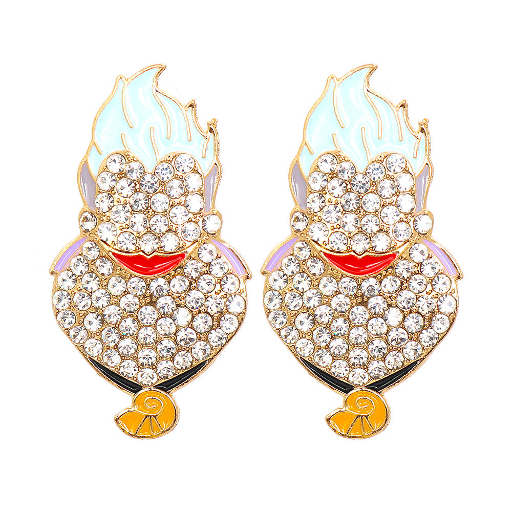 Creative Cartoon Halloween Ghost Earrings - Personalized Funny Design