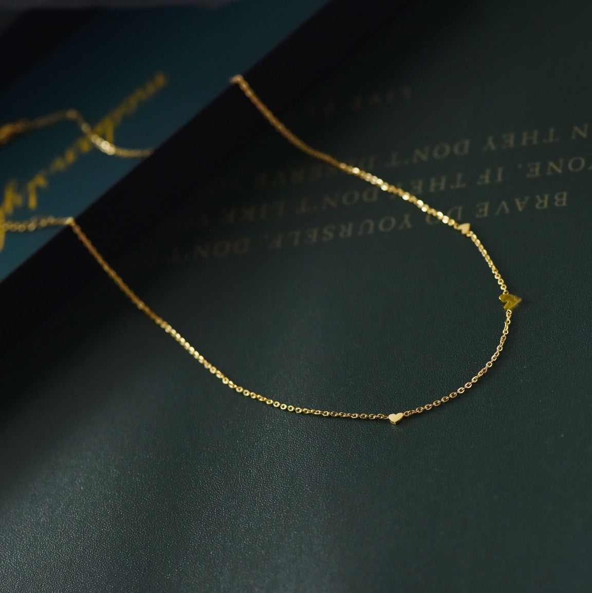 Simple Heart-Shaped Titanium Steel Necklace with 18K Gold Plating