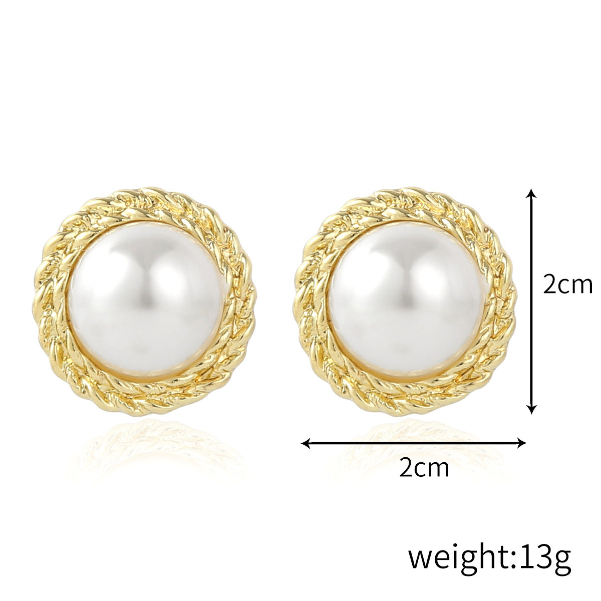 Vintage Pearl Heart Rhinestone Earrings