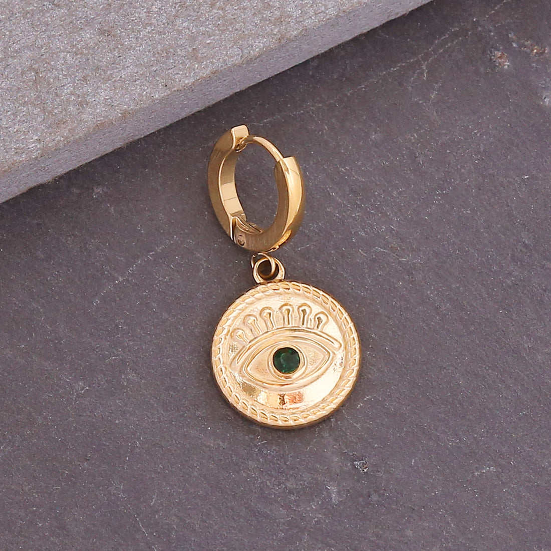 Eye Shape Gothic Titanium Steel Earrings