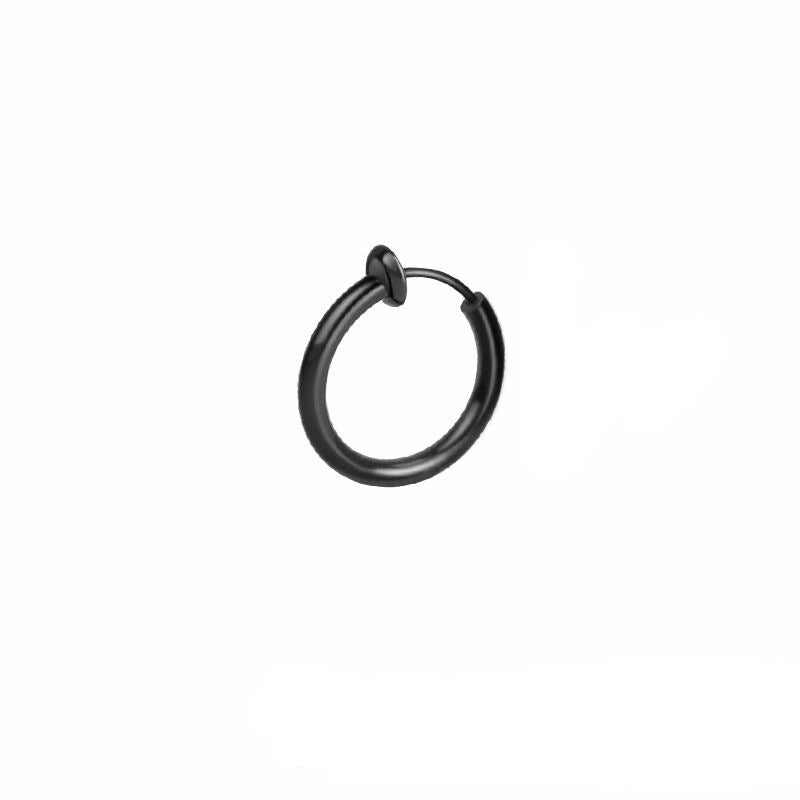Stainless Steel Hypoallergenic Round Ear Cuff Clip for Women and Men - European Style Titanium Steel Jewelry