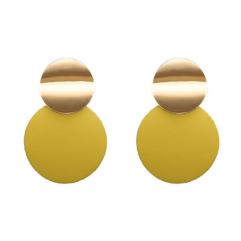 Retro Geometric Circle Metal Stud Earrings