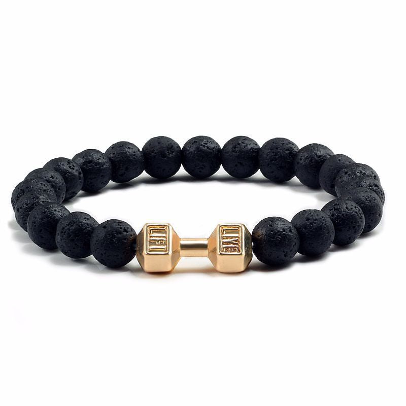 Retro Turquoise Volcanic Rock Beaded Bracelet for Men