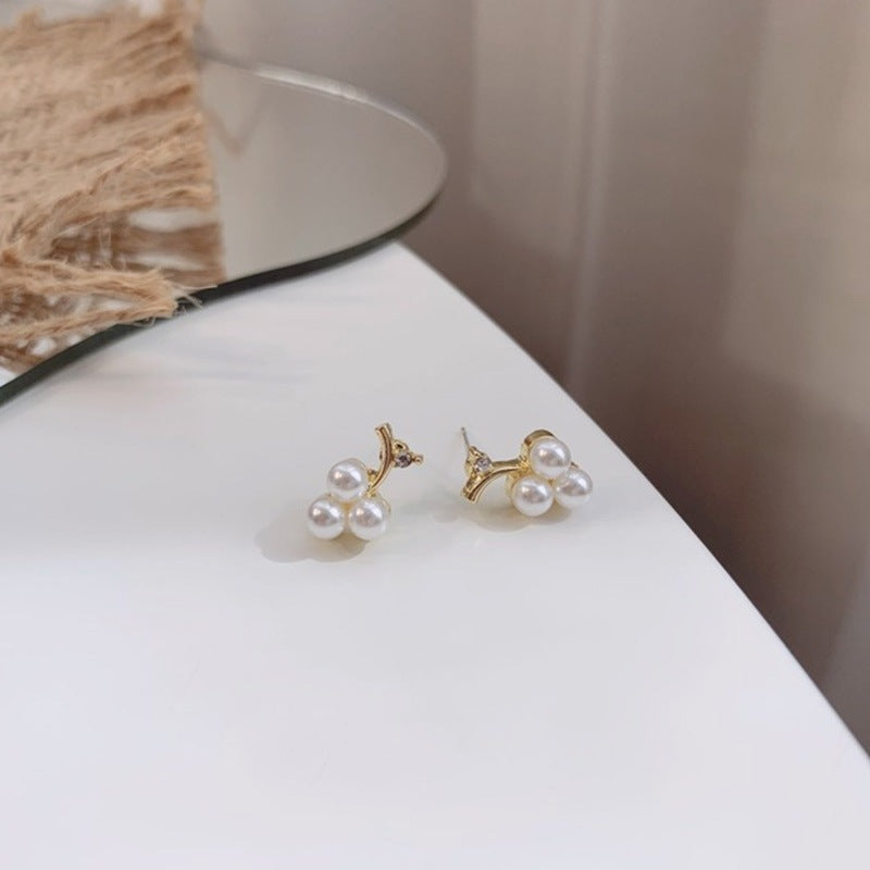 Elegant Bow Knot Shell & Rhinestone Flower Butterfly Women's Earrings - 1 Pair