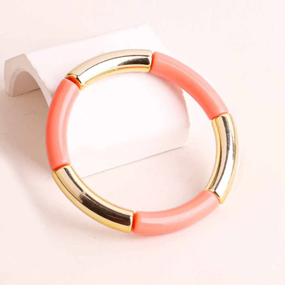 Fashion Acrylic Women's Bangle Bracelet - Multicolor Elastic Design