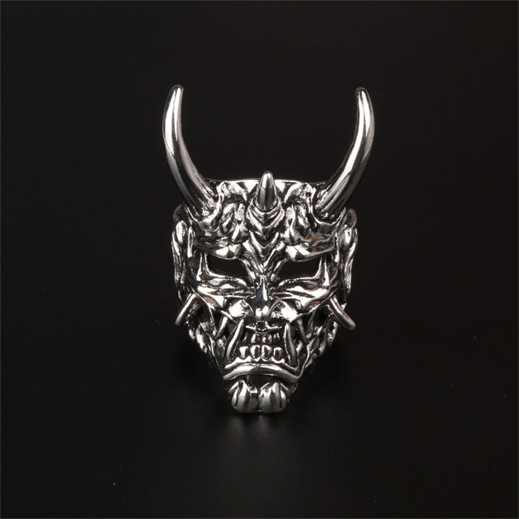 Retro Punk Cross Eagle Dragon Alloy Men's Open Ring - Vintage Hip Hop Style Chinese Inspired Ring