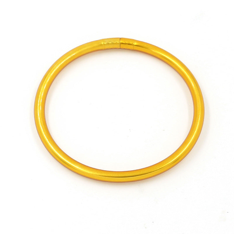 Geometric Unisex Polyester and Metallic PVC Silicone Bracelets