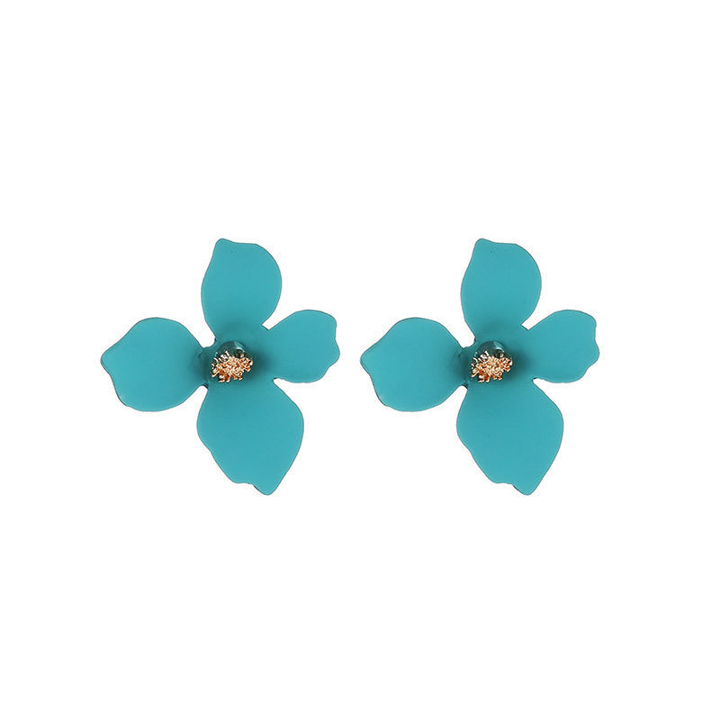 Sweet Floral Acrylic Multi-layer Petal Earrings for Women