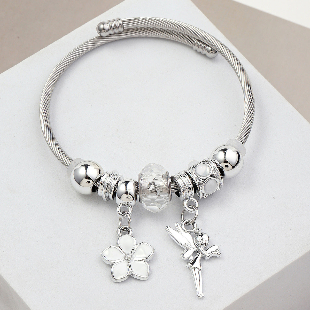 Elegant Heart Butterfly Stainless Steel Bangle 2023 Fashion Wholesale