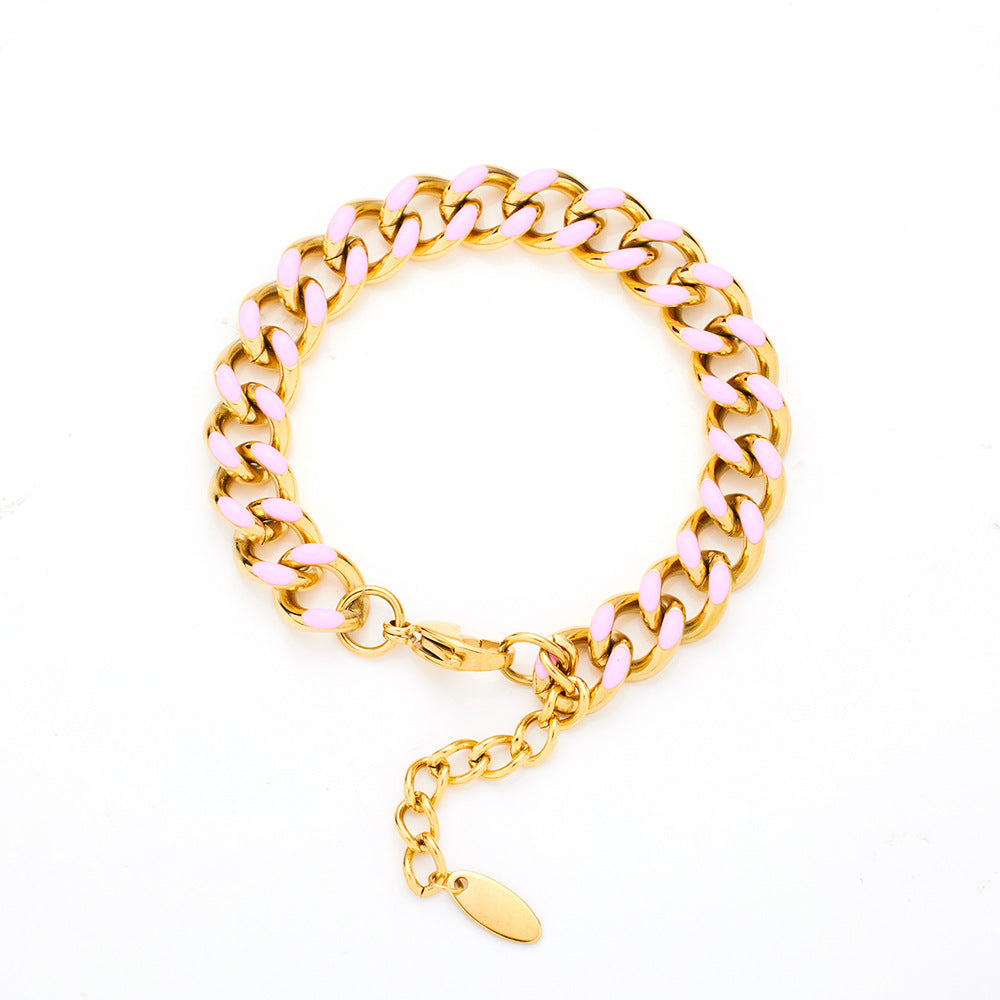 New Color Hemp Rope Hand-woven Bracelet with Titanium Steel Charm