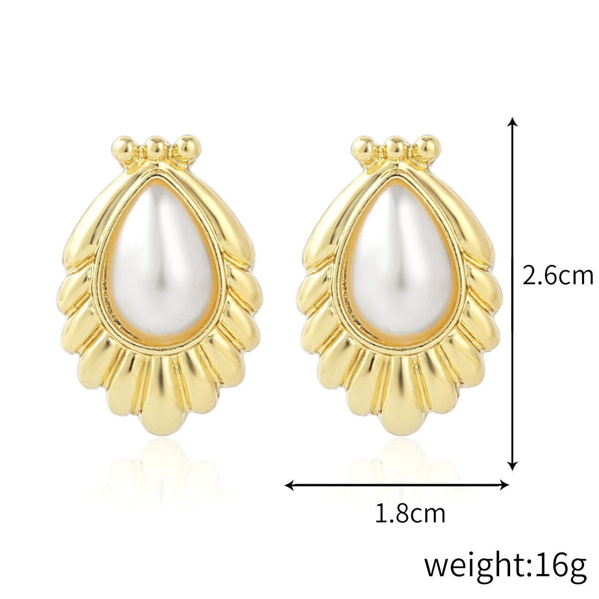 Vintage Pearl Heart Rhinestone Earrings
