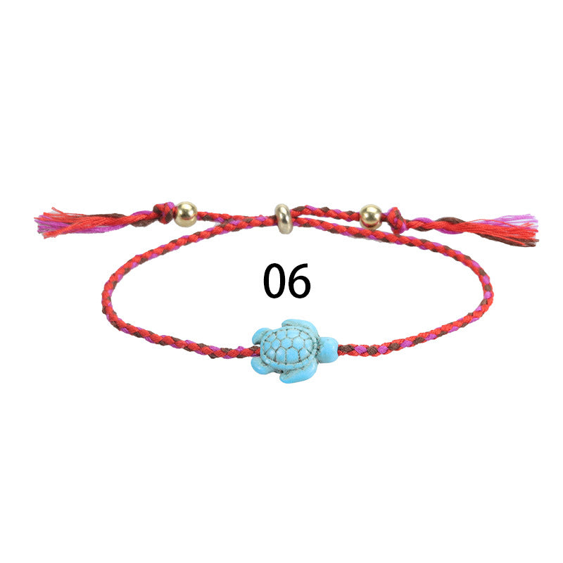 Bohemian Turtle Anklet and Bracelet Set - Multicolor Beach Surf Style