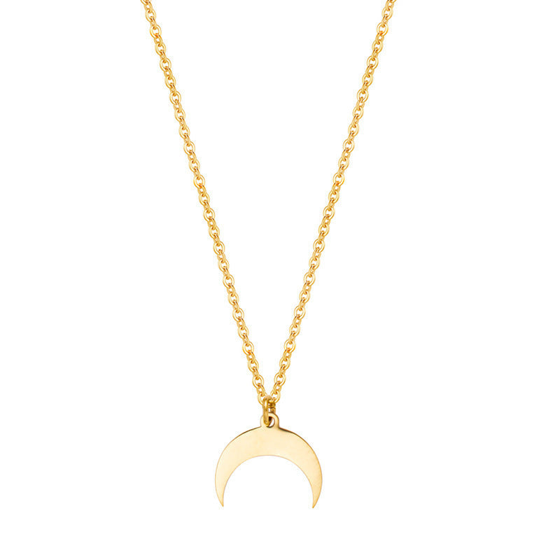 Fashion Star and Moon Leaf Stainless Steel Necklace for Women