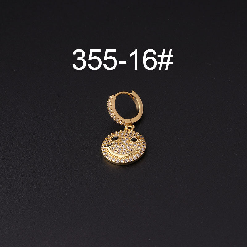 Gold Plated Geometric Zircon Star Drop Earrings