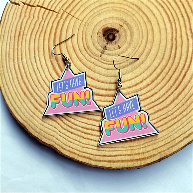 Retro Arcade Acrylic Drop Earrings for Women
