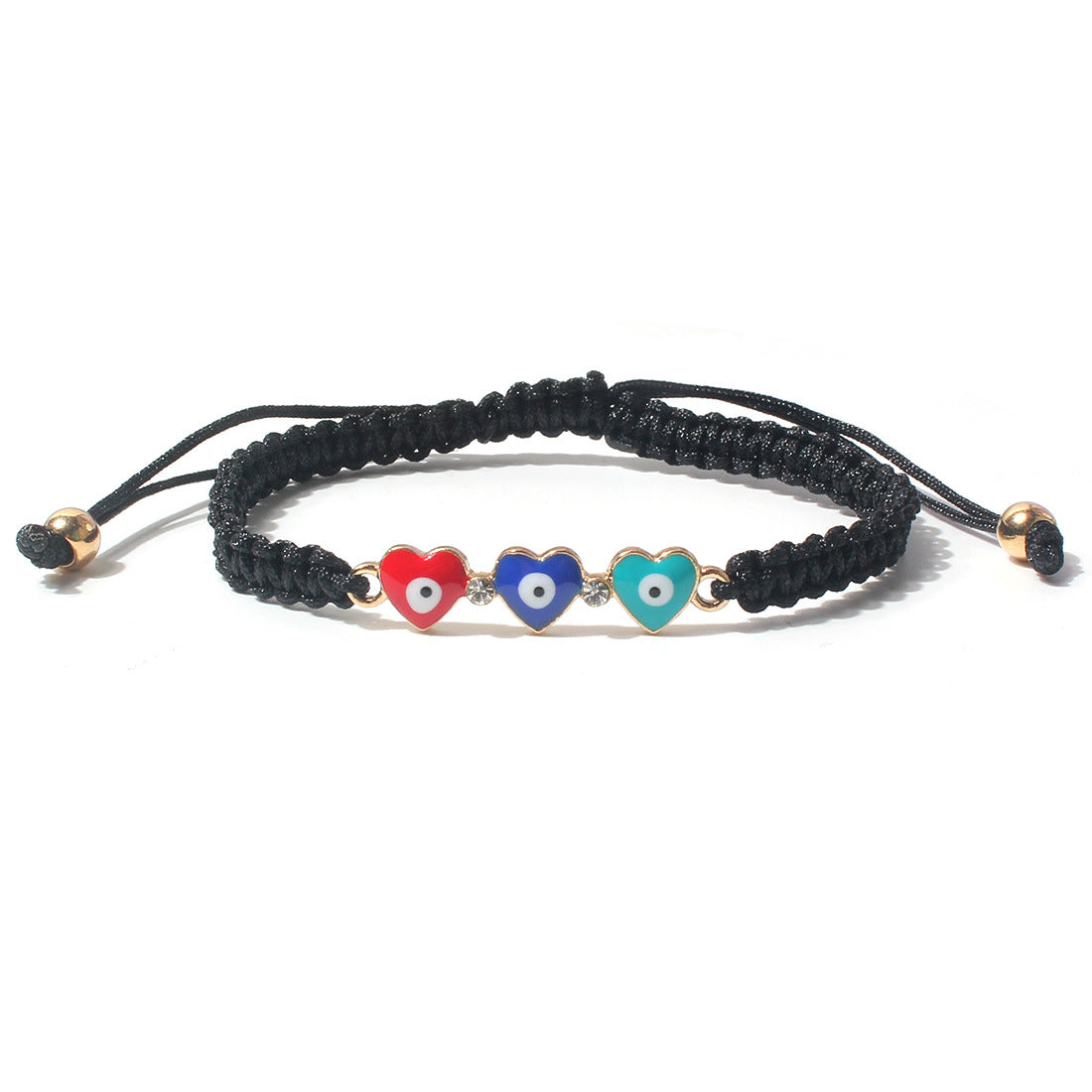 Fashion Evil Eye Heart Flower Woven Bracelet