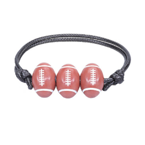 Acrylic Sports Bracelet - Basketball, Football, Baseball, Tennis Unisex Handmade Cord Design