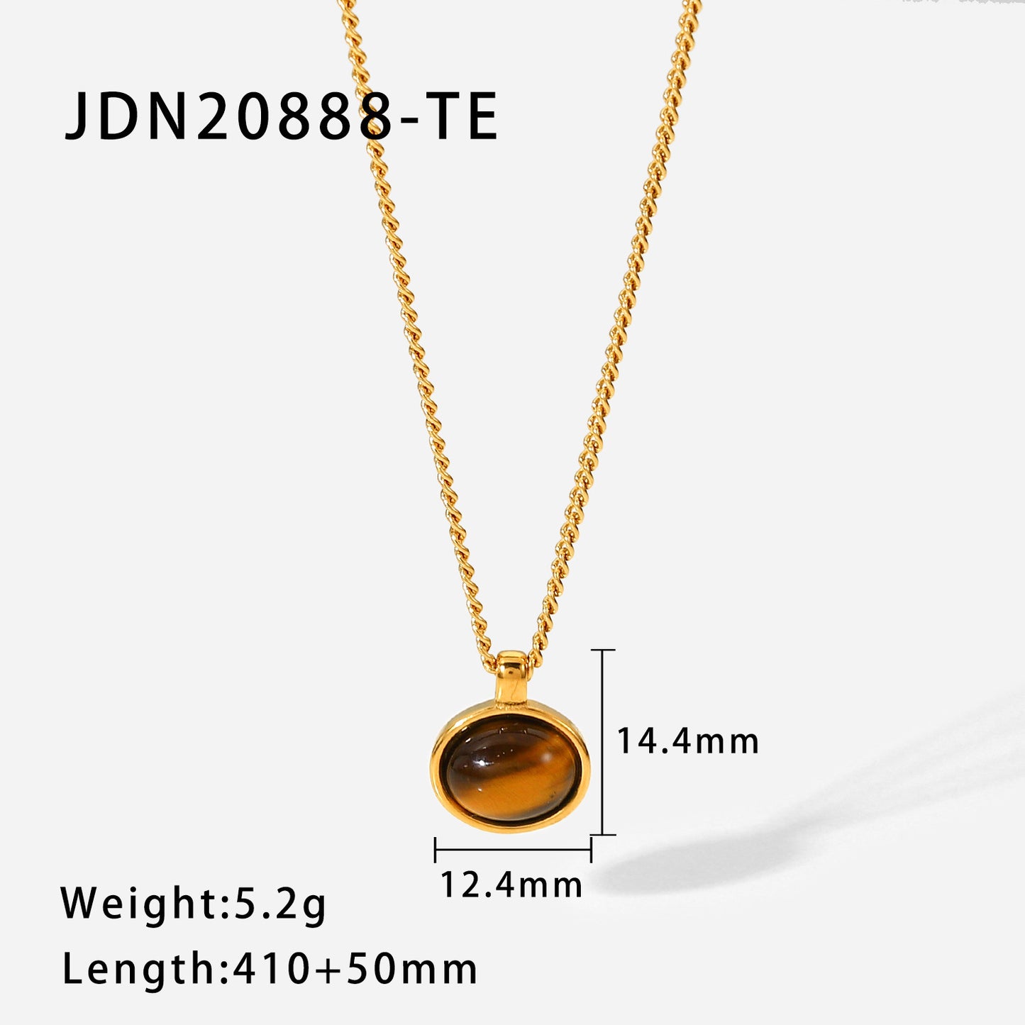 Vintage 18K Gold Plated Stainless Steel Crystal Zircon Pendant Necklace