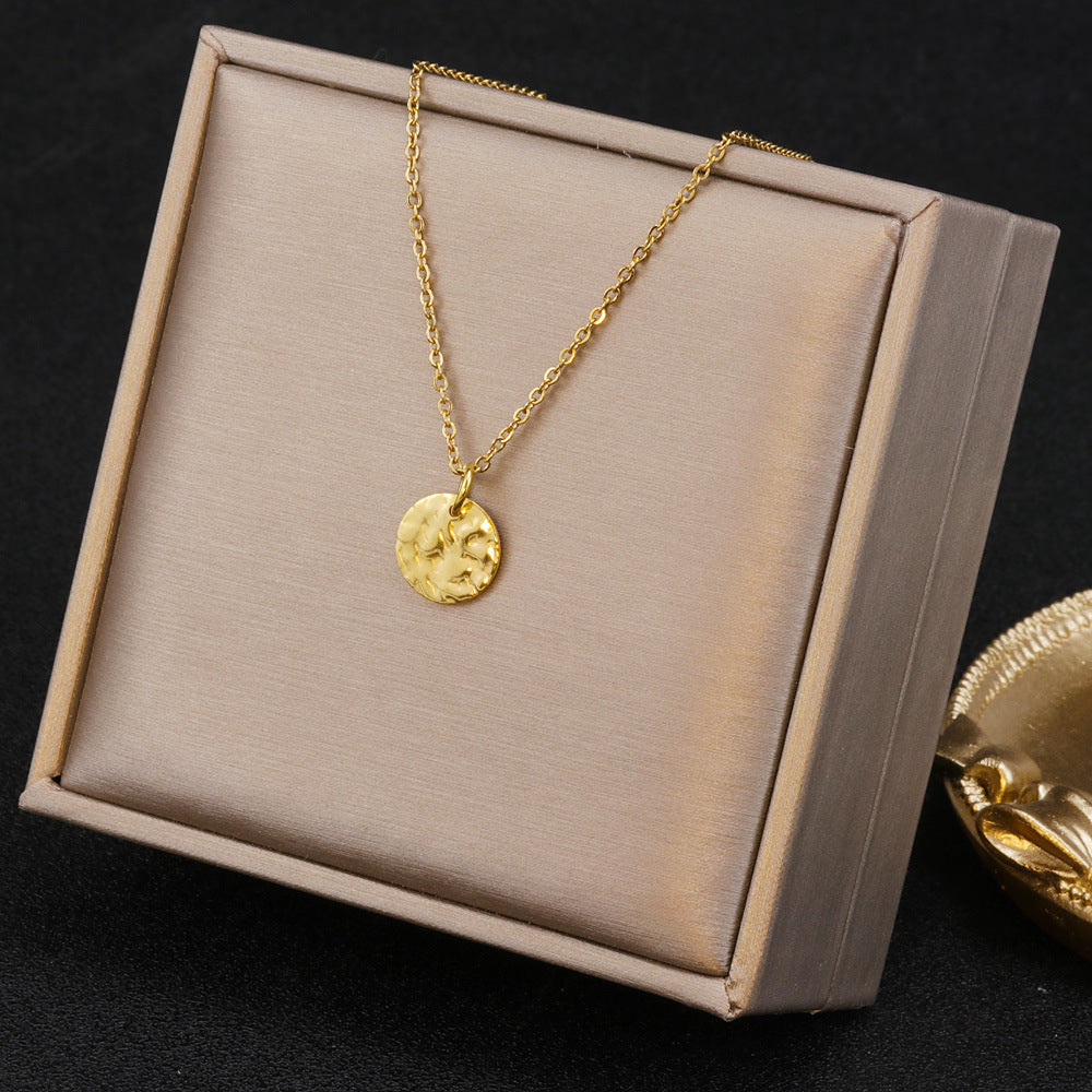 Simple Moon Heart Stainless Steel Pendant Necklace for Women