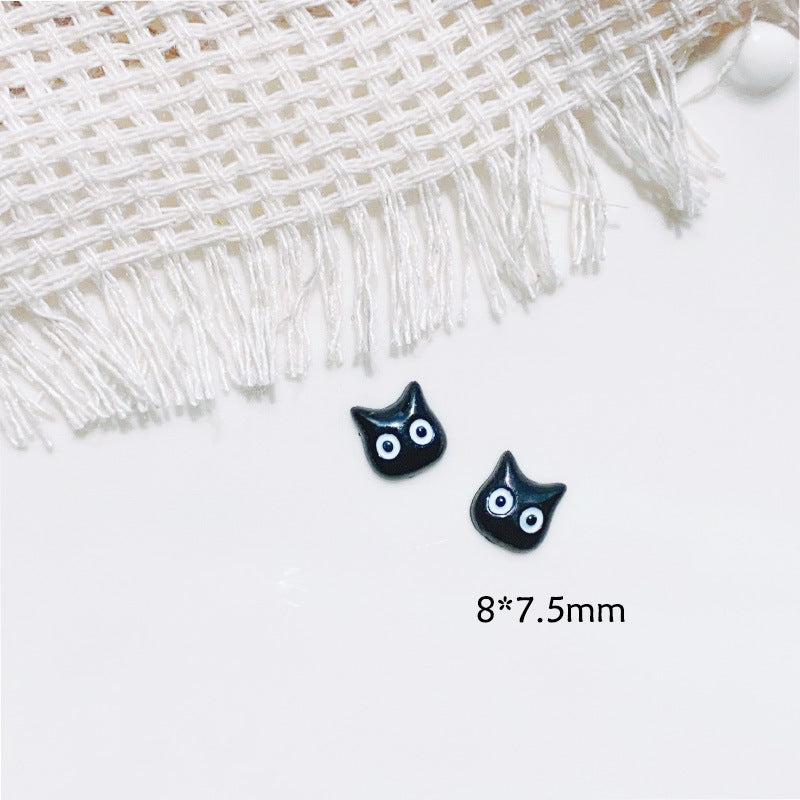 Cartoon Animal Eye Alloy Opal Stud Earrings and Halloween Demon Nail Art Decorations
