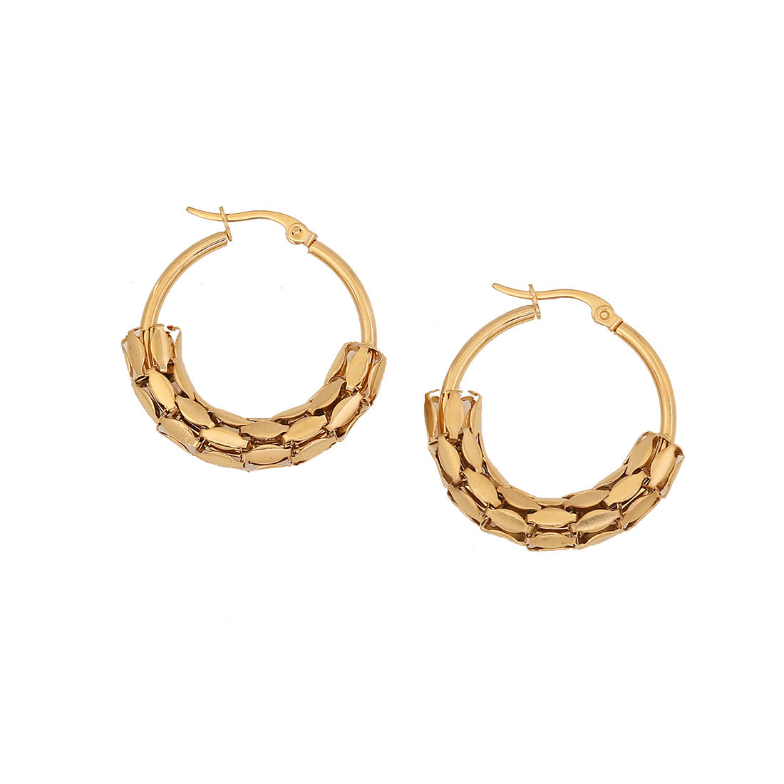 1 Pair Geometric U Shape Stainless Steel Hoop Earrings