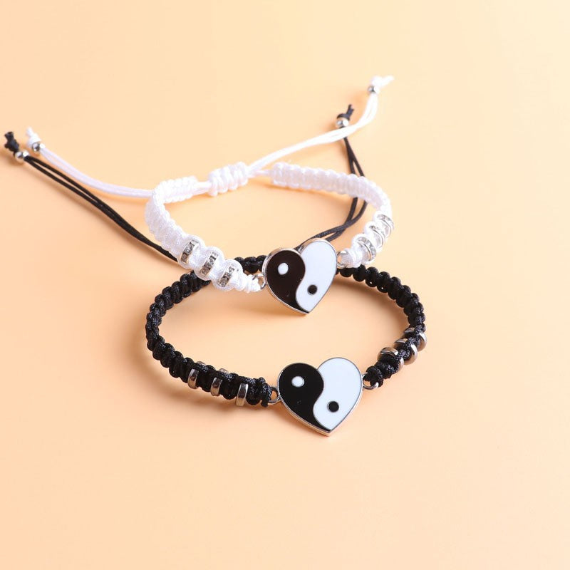 Simple Style Unisex Alloy Rope Bracelets - Yin Yang Design