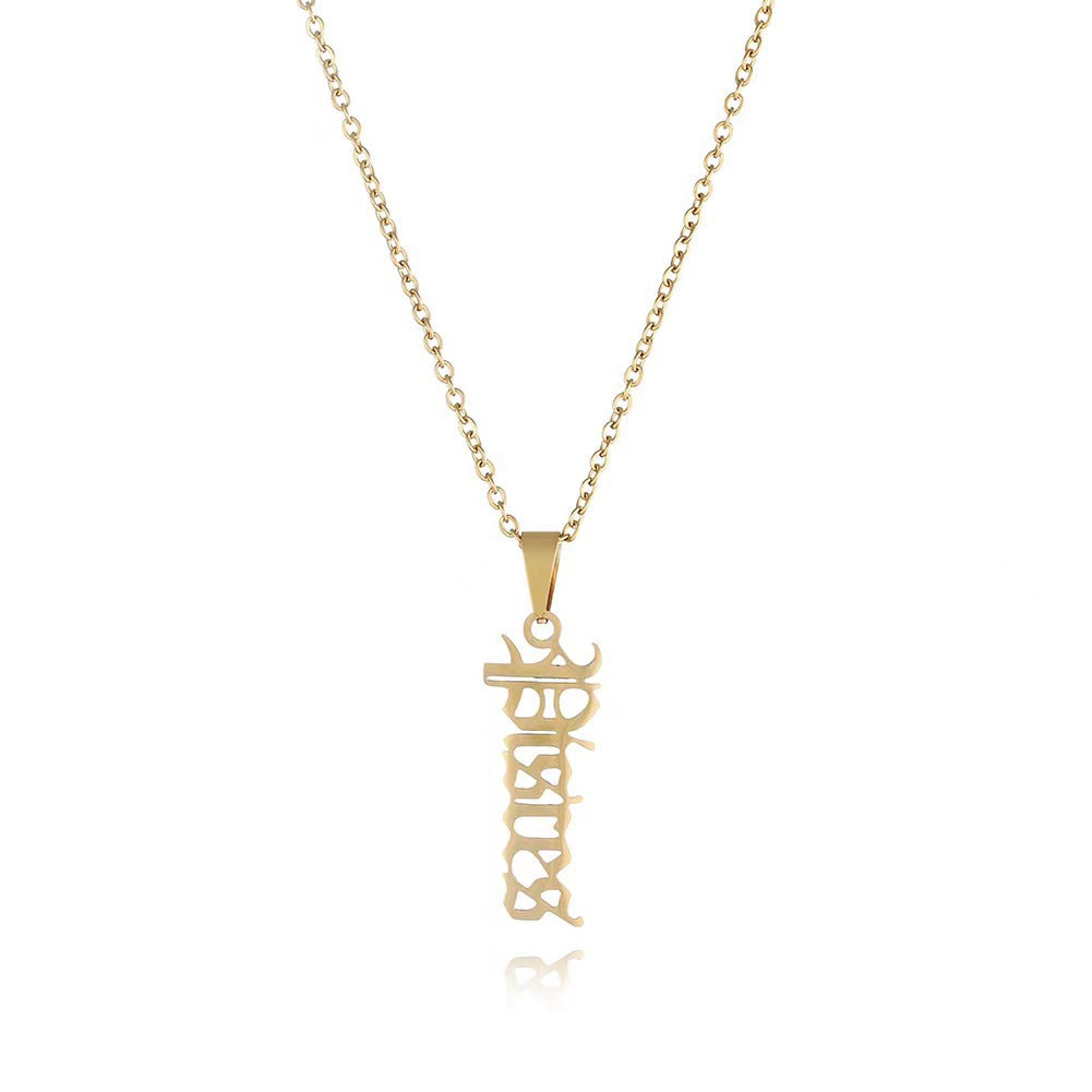 Zodiac Sign Stainless Steel Pendant Necklace