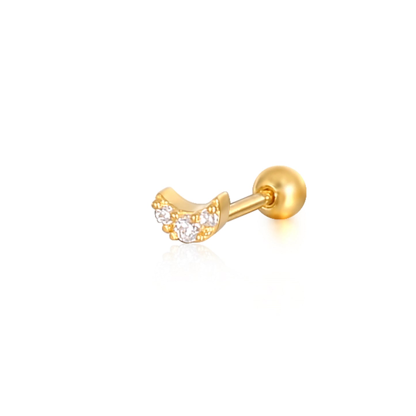Sterling Silver Zircon Inlay Stud Earrings for Women