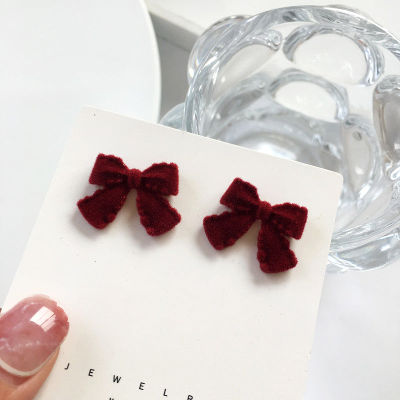 Fashion Wine Red Geometric Vintage Earrings with S925 Silver Needle