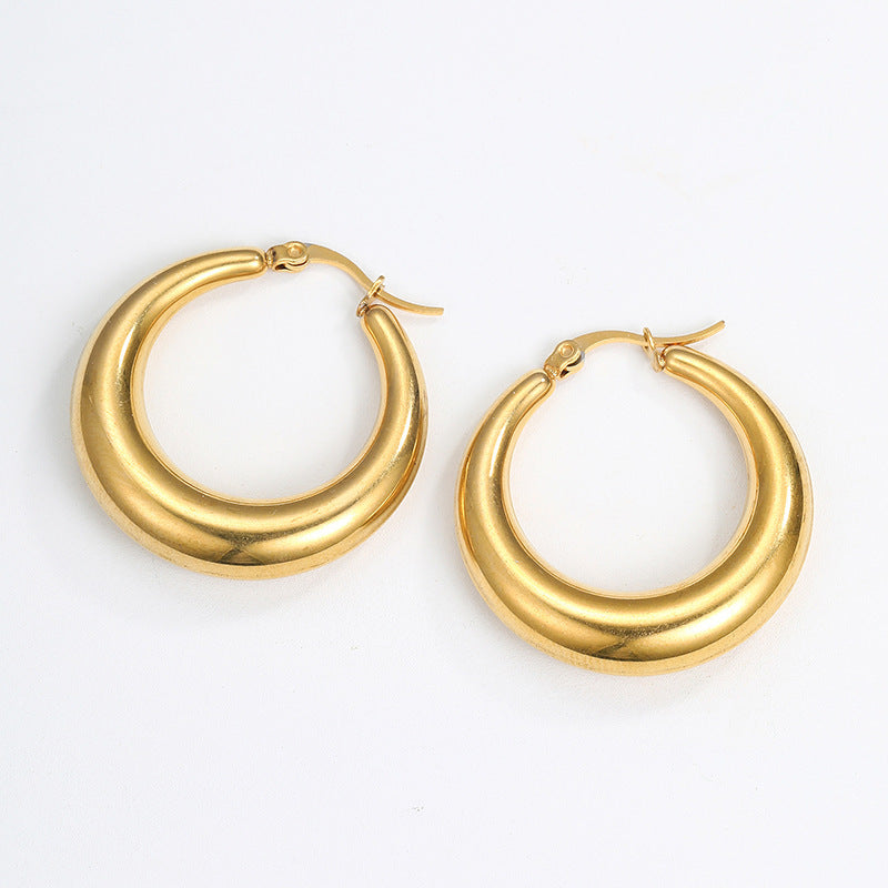 1 Pair Minimalist Geometric Gold Plated Stainless Steel Drop Earrings