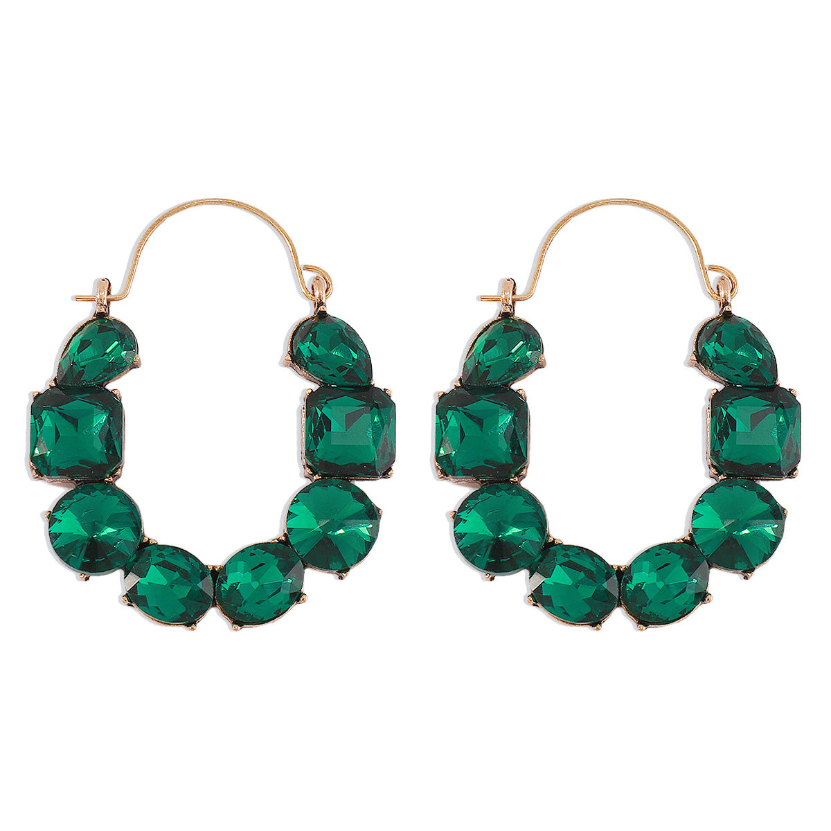 Fashion Geometric Crystal Statement Earrings