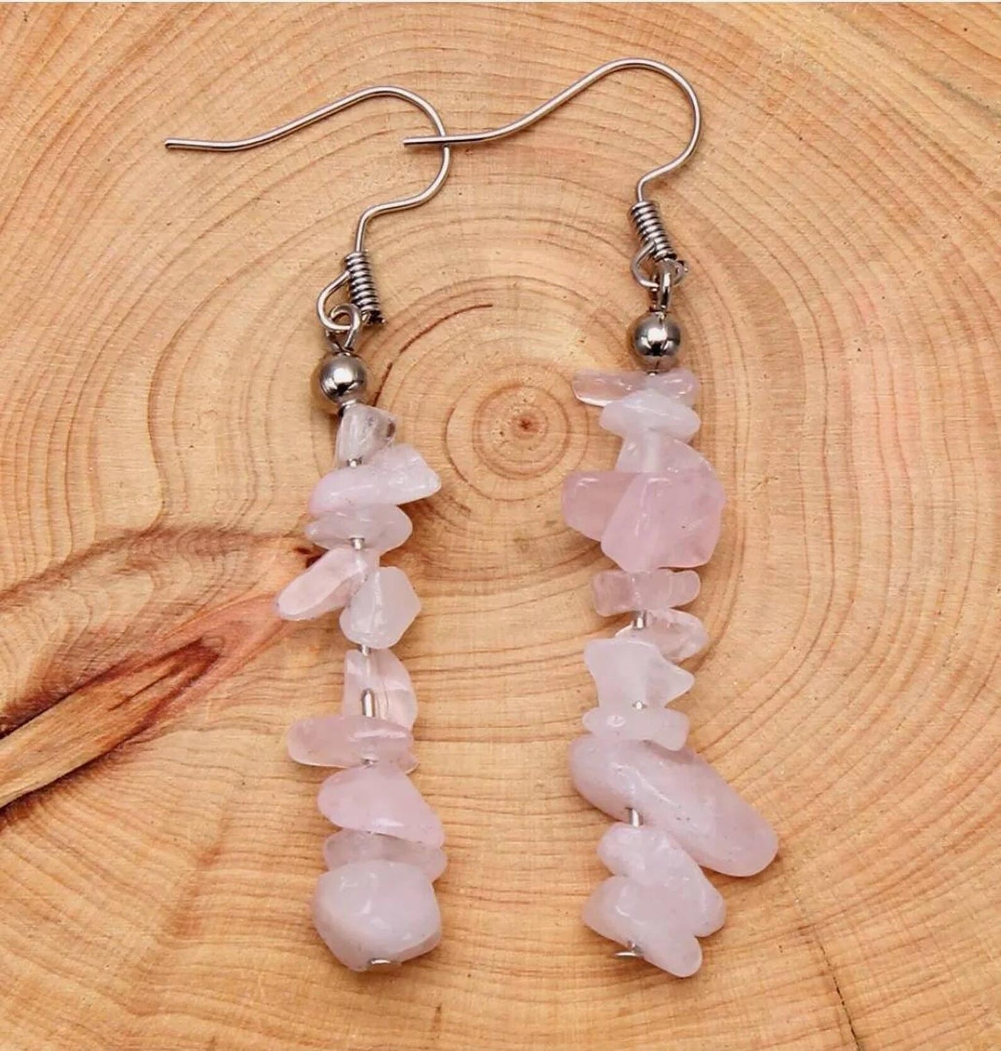 Retro Irregular Natural Crystal Stone Drop Earrings