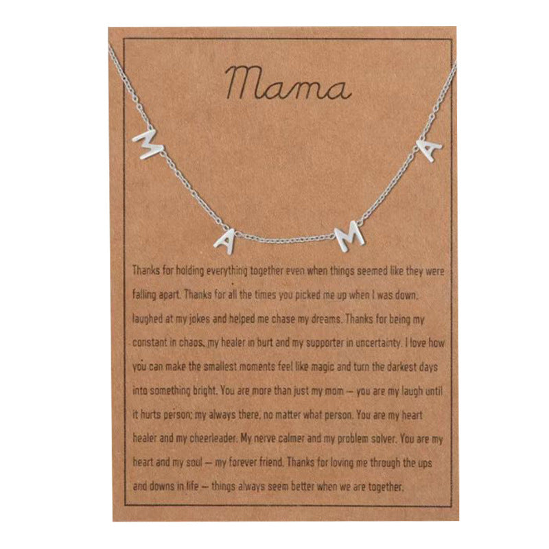 Fashion Letter Stainless Steel Gold Plated Friendship Pendant Necklace