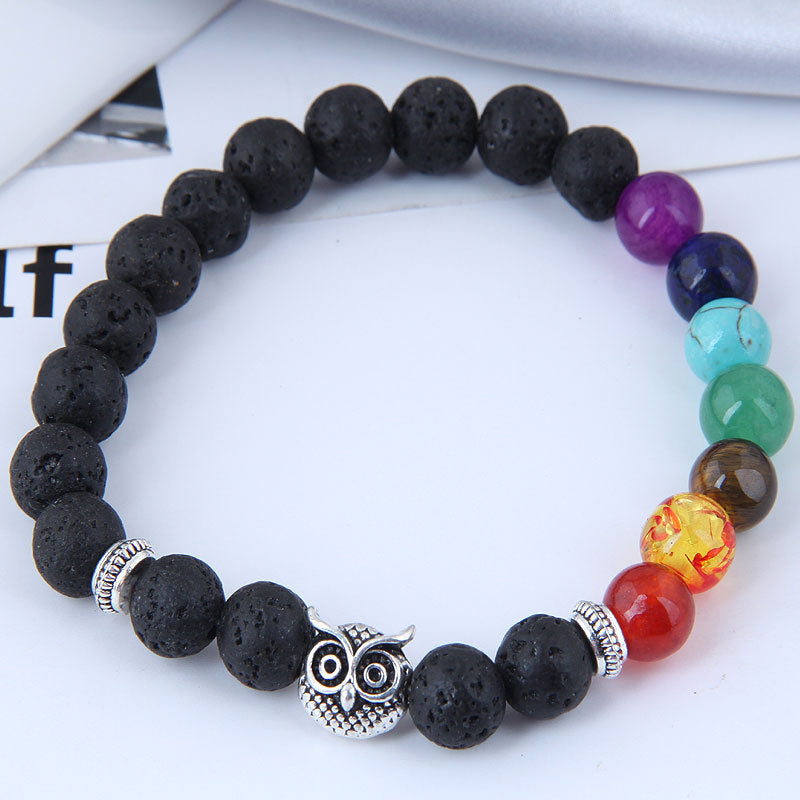 Retro Owl Eye Stone Glass Bracelet
