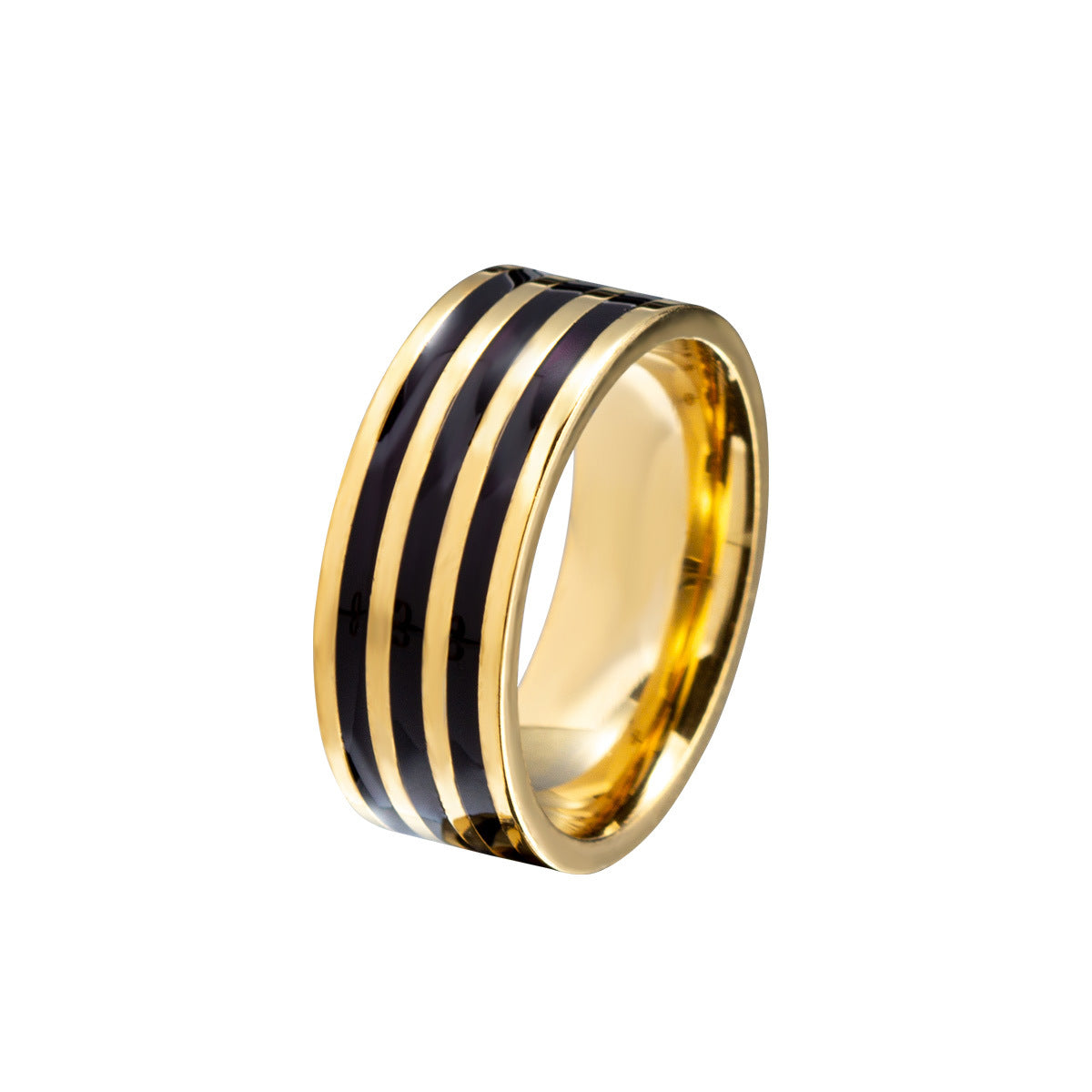 8mm Wide Stainless Steel Drip Oil Ring - Simple Fashion Jewelry
