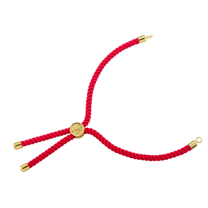 18K Gold Plated Tree of Life Adjustable Rope Bracelet