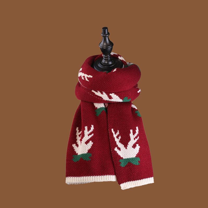 Unisex Lattice Elk Wool Crochet Lace Cotton Linen Winter Scarf