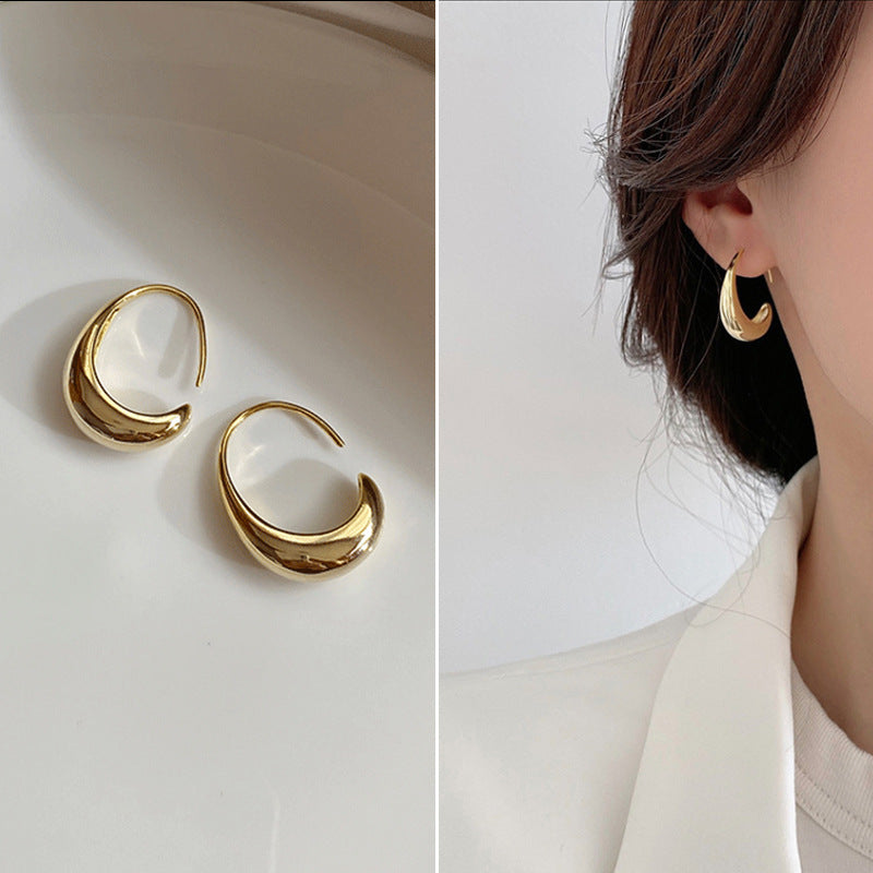 Retro Geometric Alloy Plated Earrings with 925 Silver Needle