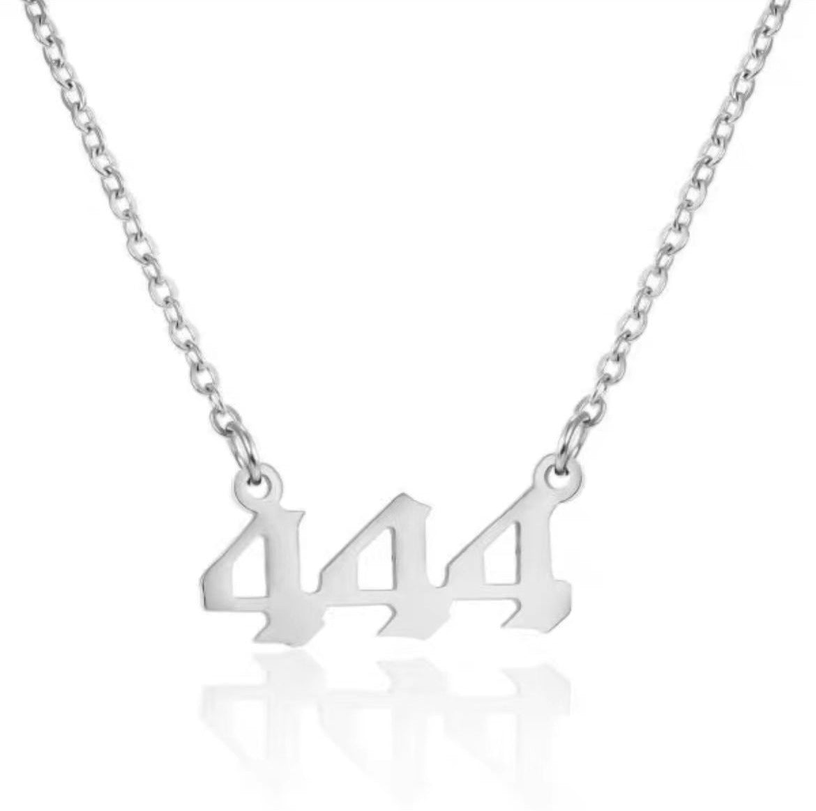 Simple Retro Stainless Steel Number Pendant Necklace for Women and Couples
