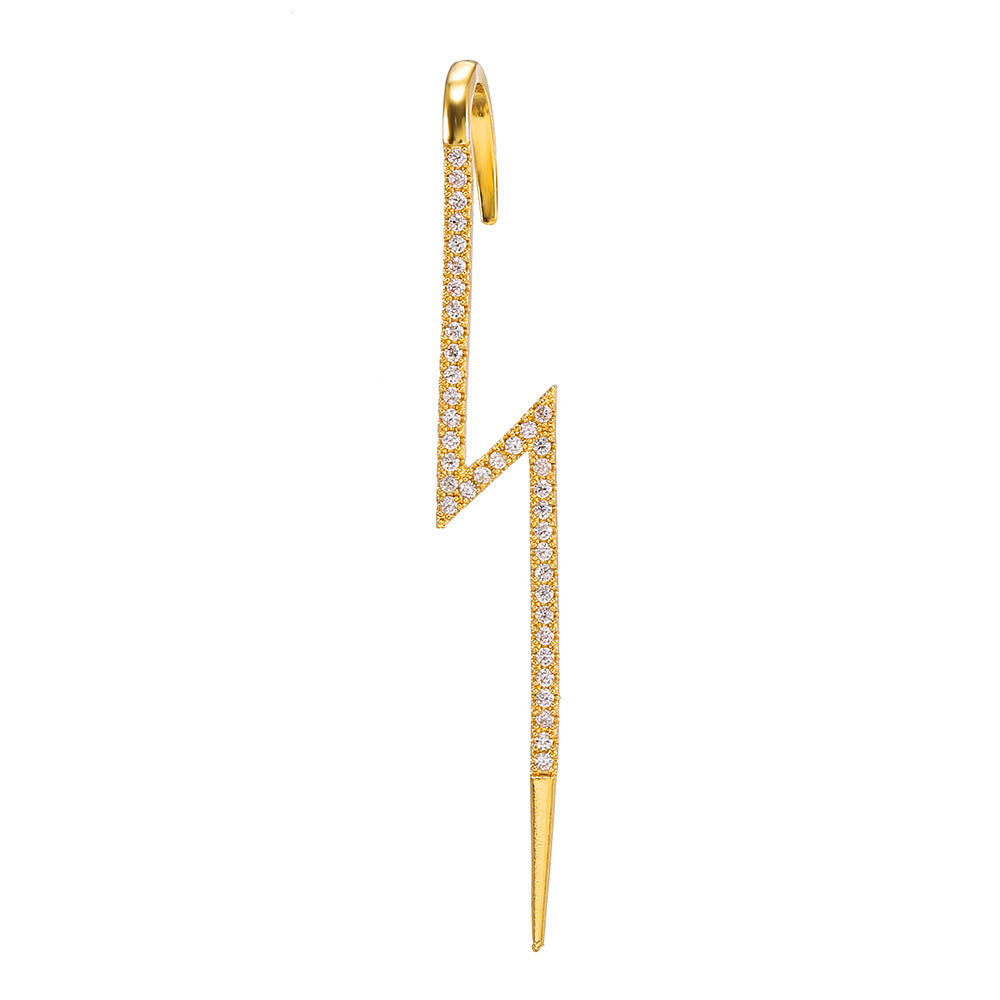 Creative Zircon Inlaid Gold-Plated Ear Cuff Earrings