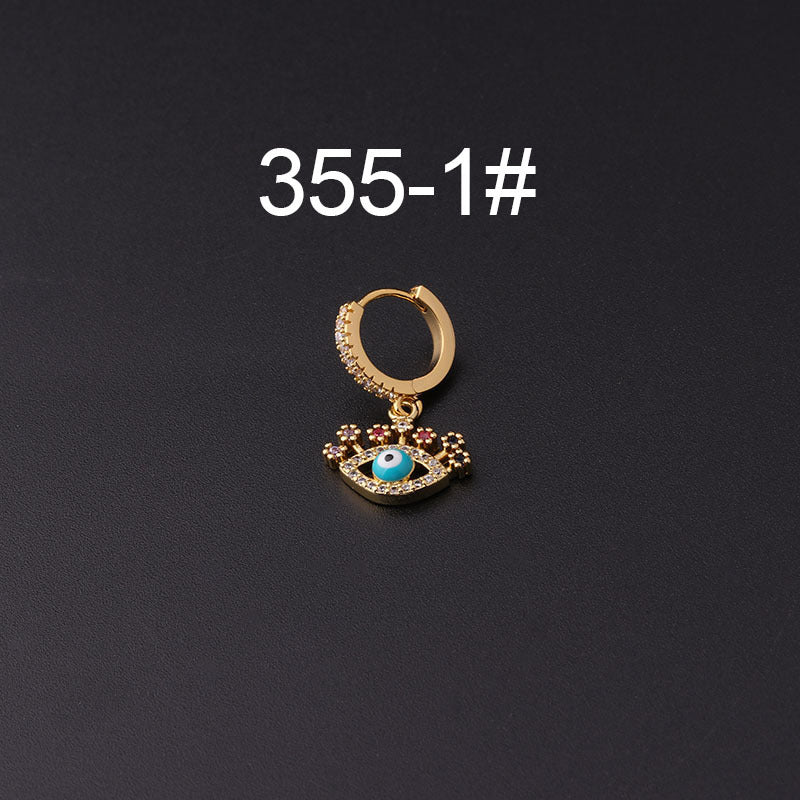 Gold Plated Geometric Zircon Star Drop Earrings