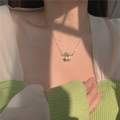 Sweet Lily of the Valley Flower Jewelry Set - Earrings and Necklace for Women