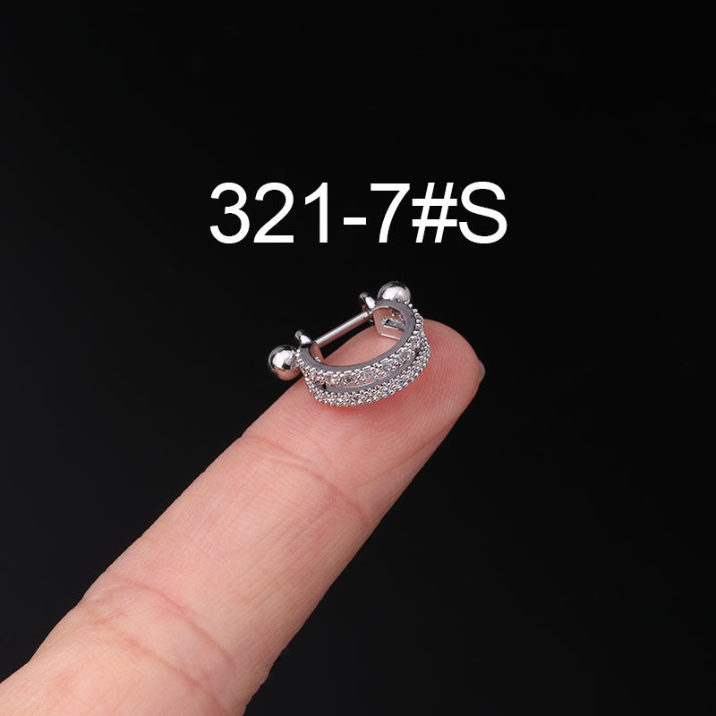 Fashion Geometric Stainless Steel Barbell Stud Earrings