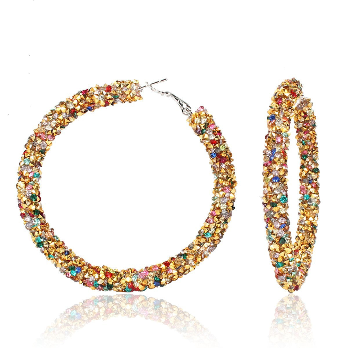Fashionable Rhinestone Alloy Statement Earrings