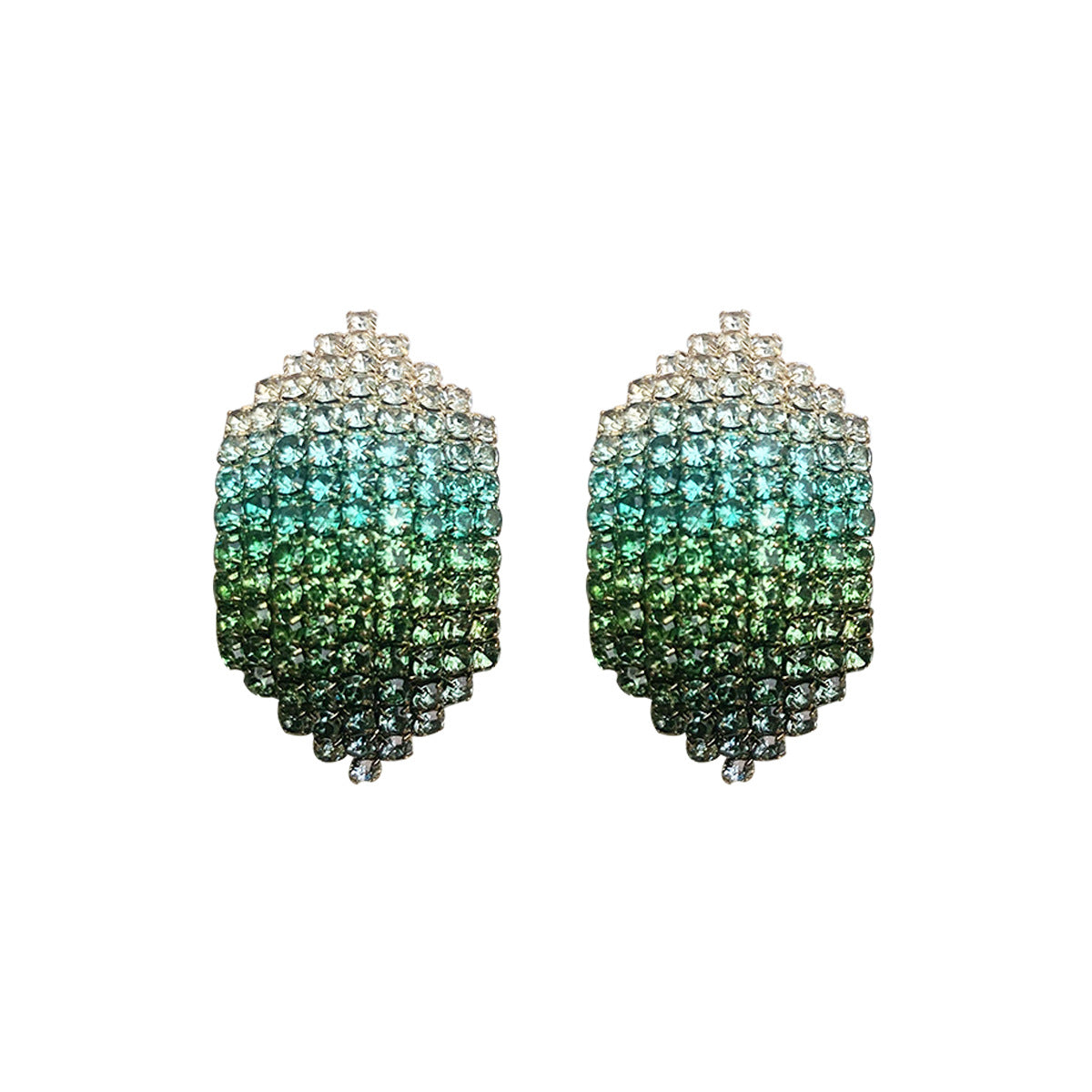 Gradient Rhinestone Statement Earrings for Parties