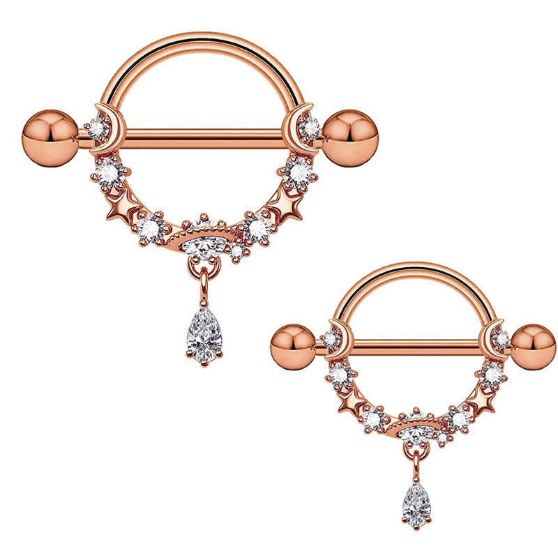 Simple Geometric Butterfly and Heart Wing Stainless Steel Zircon Inlay Jewelry