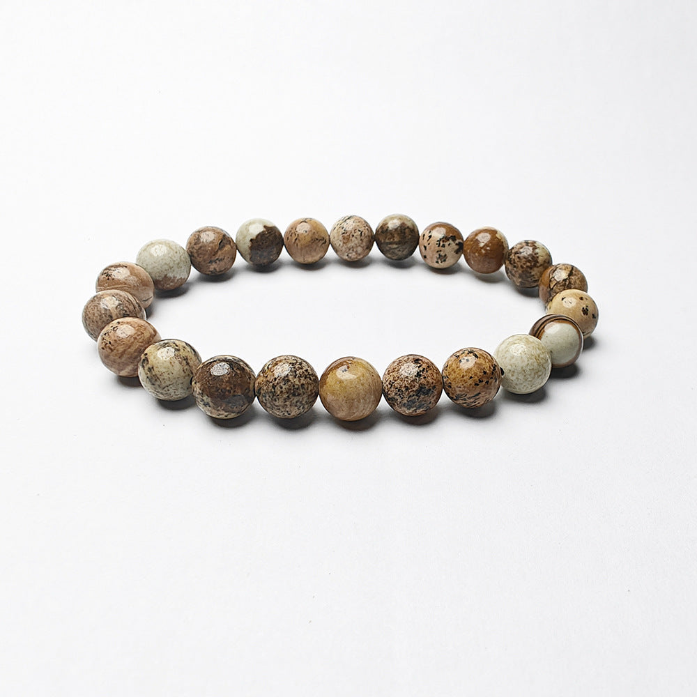 Geometric Natural Stone Agate and Tiger Eye Beaded Unisex Bracelet Set