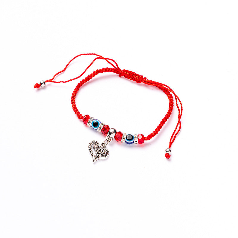 Ethnic Evil Eye Palm Cotton Thread Braided Unisex Bracelet