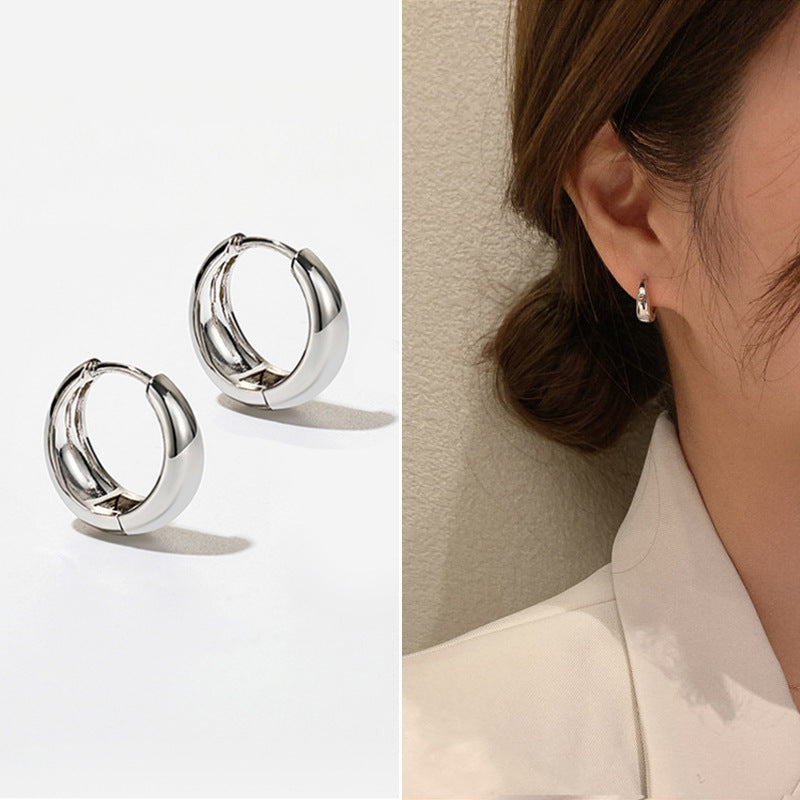 Retro Geometric Alloy Plated Earrings with 925 Silver Needle